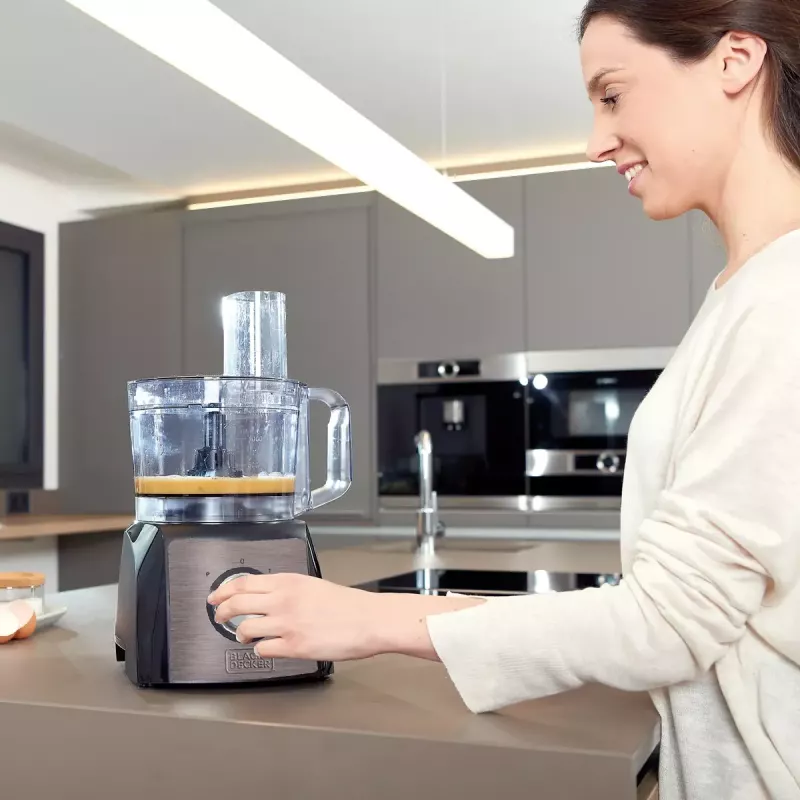 Köögikombain Must & Decker BXFPA1200E — 1200 W, 1,5 L kauss, 2 kiirust, impulss, roostevaba terasest korpus