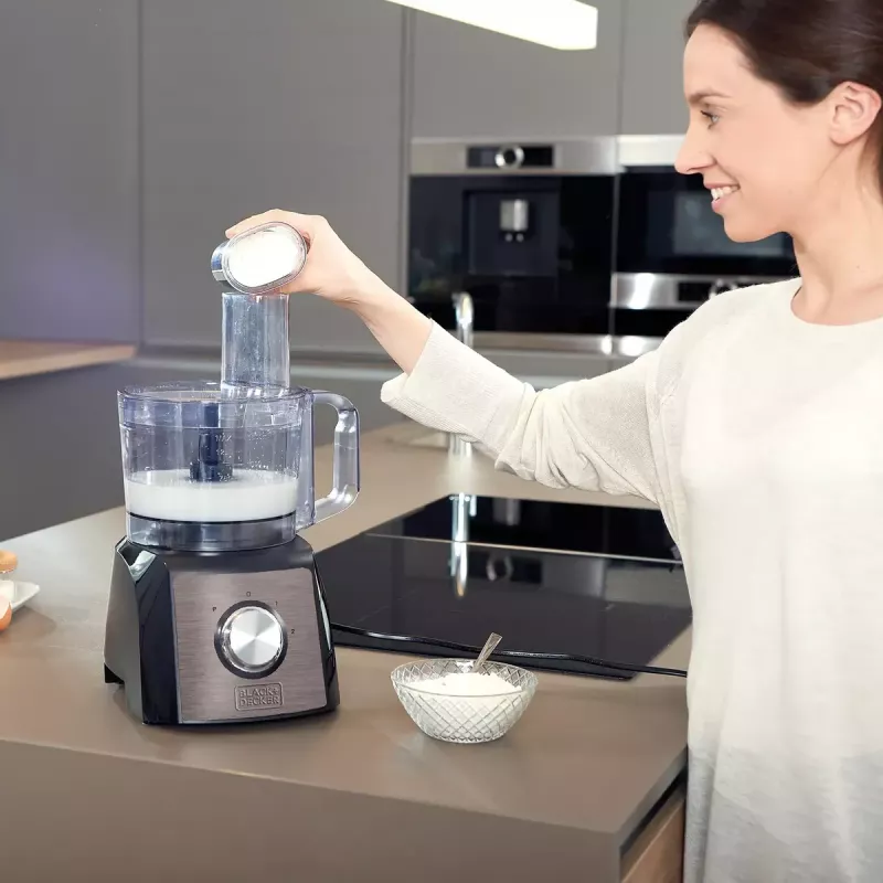 Köögikombain Must & Decker BXFPA1200E — 1200 W, 1,5 L kauss, 2 kiirust, impulss, roostevaba terasest korpus