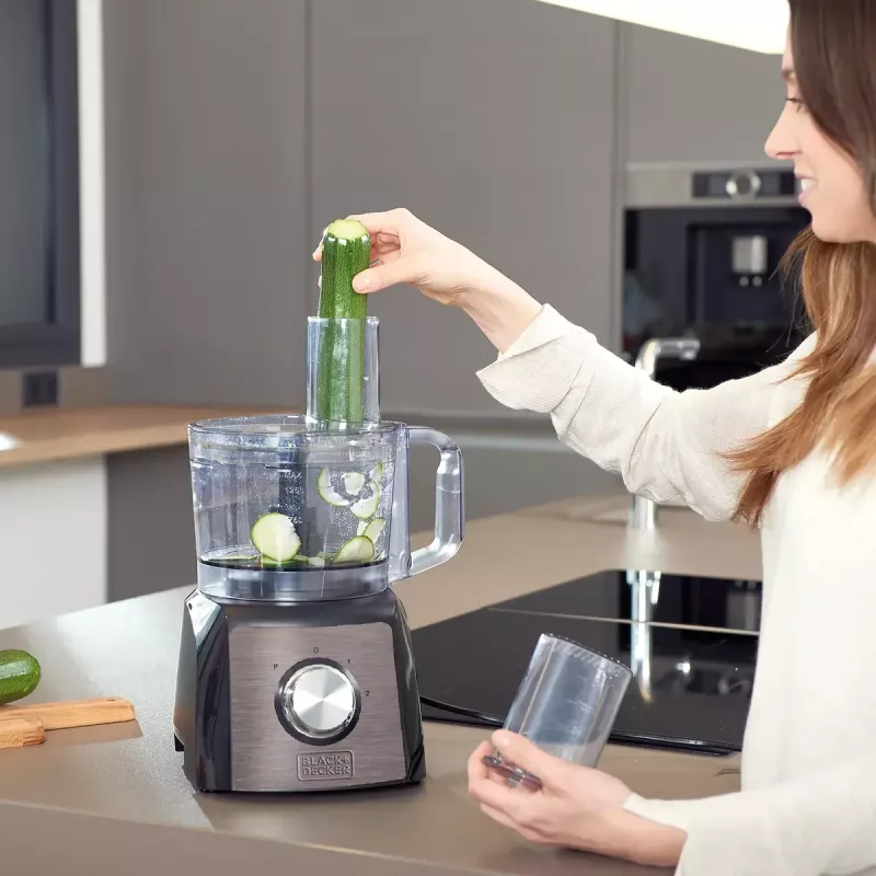 Köögikombain Must & Decker BXFPA1200E — 1200 W, 1,5 L kauss, 2 kiirust, impulss, roostevaba terasest korpus