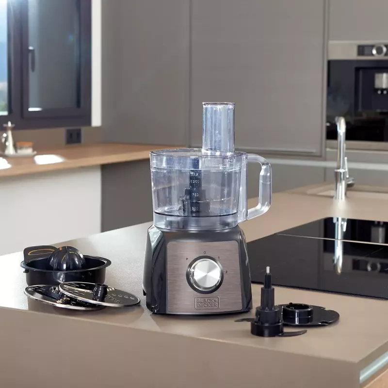 Köögikombain Must & Decker BXFPA1200E — 1200 W, 1,5 L kauss, 2 kiirust, impulss, roostevaba terasest korpus