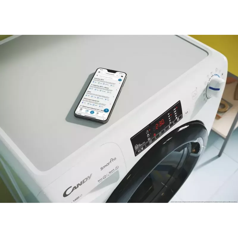 Pesumasin-kuivati Candy Smart Pro CSHW4645TWB3/1-S, vabalt seisev eestlaetav, 4 kg, 1400 p/min, tsentrifuugimise tõhususklass B, valge