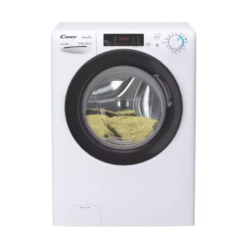 Pesumasin-kuivati Candy Smart Pro CSHW4645TWB3/1-S, vabalt seisev eestlaetav, 4 kg, 1400 p/min, tsentrifuugimise tõhususklass B, valge