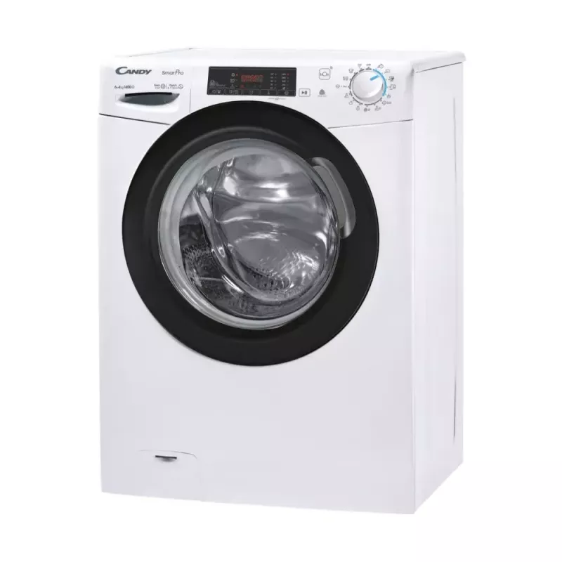Pesumasin-kuivati Candy Smart Pro CSHW4645TWB3/1-S, vabalt seisev eestlaetav, 4 kg, 1400 p/min, tsentrifuugimise tõhususklass B, valge