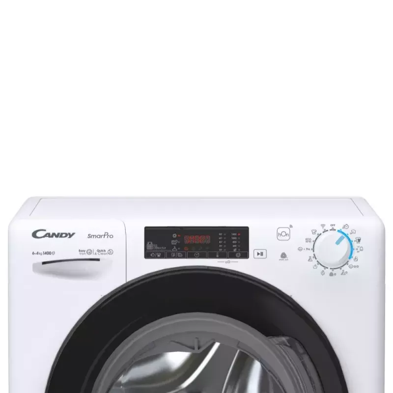 Pesumasin-kuivati Candy Smart Pro CSHW4645TWB3/1-S, vabalt seisev eestlaetav, 4 kg, 1400 p/min, tsentrifuugimise tõhususklass B, valge