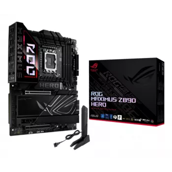 Emaplaat ASUS ROG MAXIMUS Z890 HERO — Intel Z890, LGA 1851, ATX, DDR5, 4 DIMM, 6x M.2, Wi‑Fi 7, 2.5Gb LAN