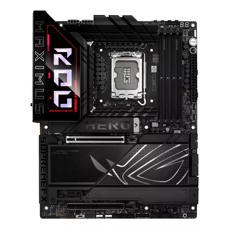 Emaplaat ASUS ROG MAXIMUS Z890 HERO — Intel Z890, LGA 1851, ATX, DDR5, 4 DIMM, 6x M.2, Wi‑Fi 7, 2.5Gb LAN