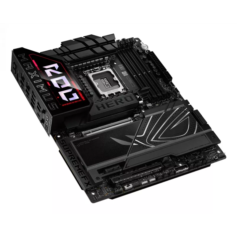 Emaplaat ASUS ROG MAXIMUS Z890 HERO — Intel Z890, LGA 1851, ATX, DDR5, 4 DIMM, 6x M.2, Wi‑Fi 7, 2.5Gb LAN