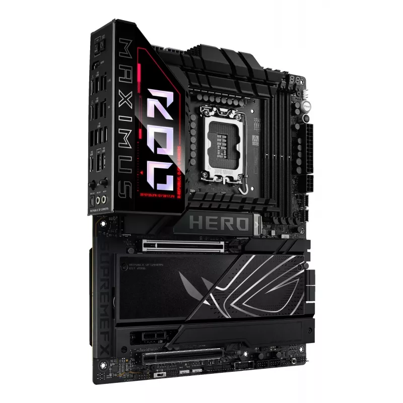 Emaplaat ASUS ROG MAXIMUS Z890 HERO — Intel Z890, LGA 1851, ATX, DDR5, 4 DIMM, 6x M.2, Wi‑Fi 7, 2.5Gb LAN