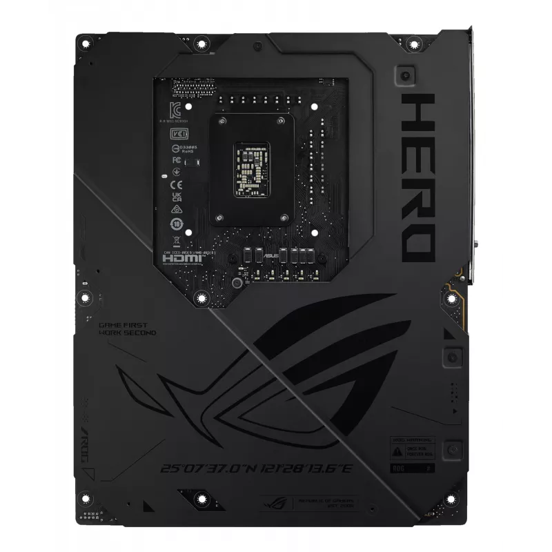Emaplaat ASUS ROG MAXIMUS Z890 HERO — Intel Z890, LGA 1851, ATX, DDR5, 4 DIMM, 6x M.2, Wi‑Fi 7, 2.5Gb LAN
