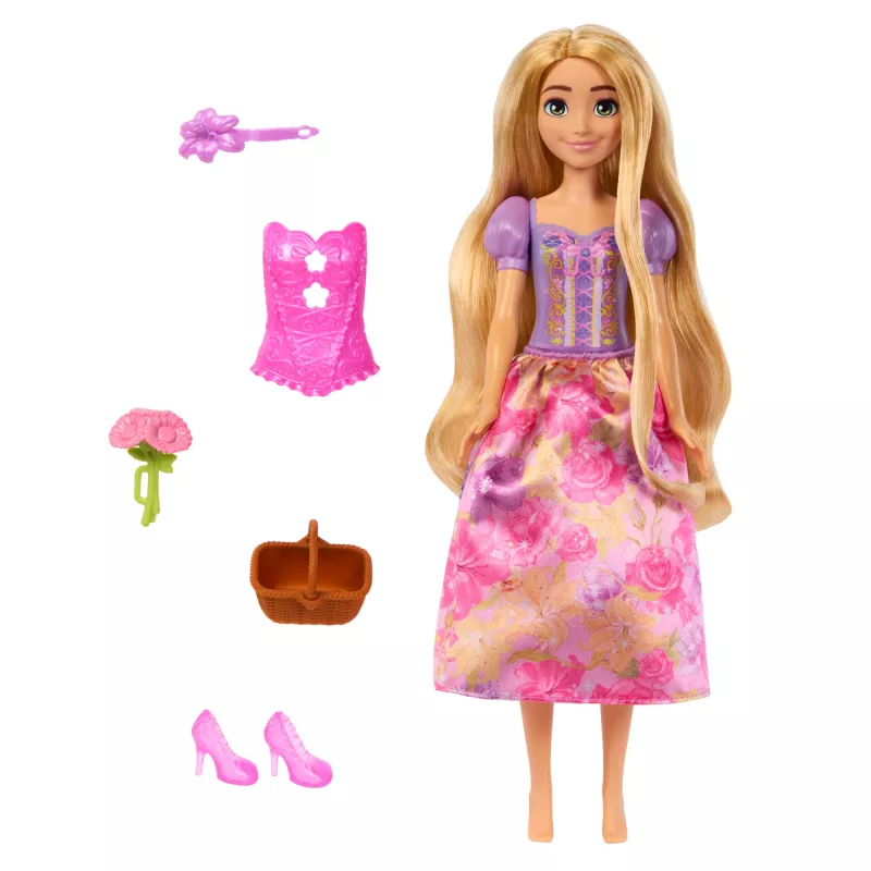 Disney Princess Spin & Reveal Rapunzel moenukk ja aksessuaarid 11 üllatusega