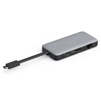 DIGITUS USB-C reisidokk, 7 porti - HDMI / 2x USB-A 3.2 Gen 1 / GbE / SD / MicroSD - 100W USB-C toiteedastus