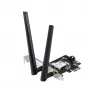 Sisemine WLAN Bluetooth adapter ASUS PCE-BE6500 — PCIe, kolmeribaline Wi‑Fi 6E/7 (2,4/5/6 GHz), Bluetooth 5.4, 2882 Mbps, väline antenn, must