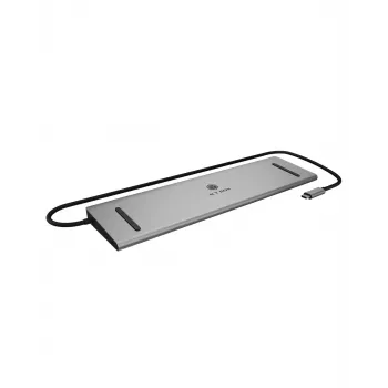 ICY BOX 11-in-1 via USB USB-C, juhtmega, USB 3.2 Gen 1 (3.1 Gen 1) USB-C, 100 W, 3,5 mm, 10,100,1000 Mbit/s, antratsiit, must