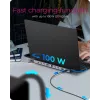 ICY BOX 11-in-1 via USB USB-C, juhtmega, USB 3.2 Gen 1 (3.1 Gen 1) USB-C, 100 W, 3,5 mm, 10,100,1000 Mbit/s, antratsiit, must