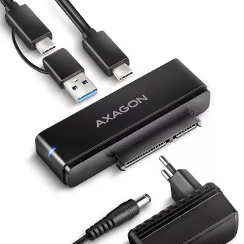 Axagon ADSA-FPX USB-C 10Gbps FAST PORT X adapter 2.5-tollistele/3.5-tollistele SSD/HDD-dele
