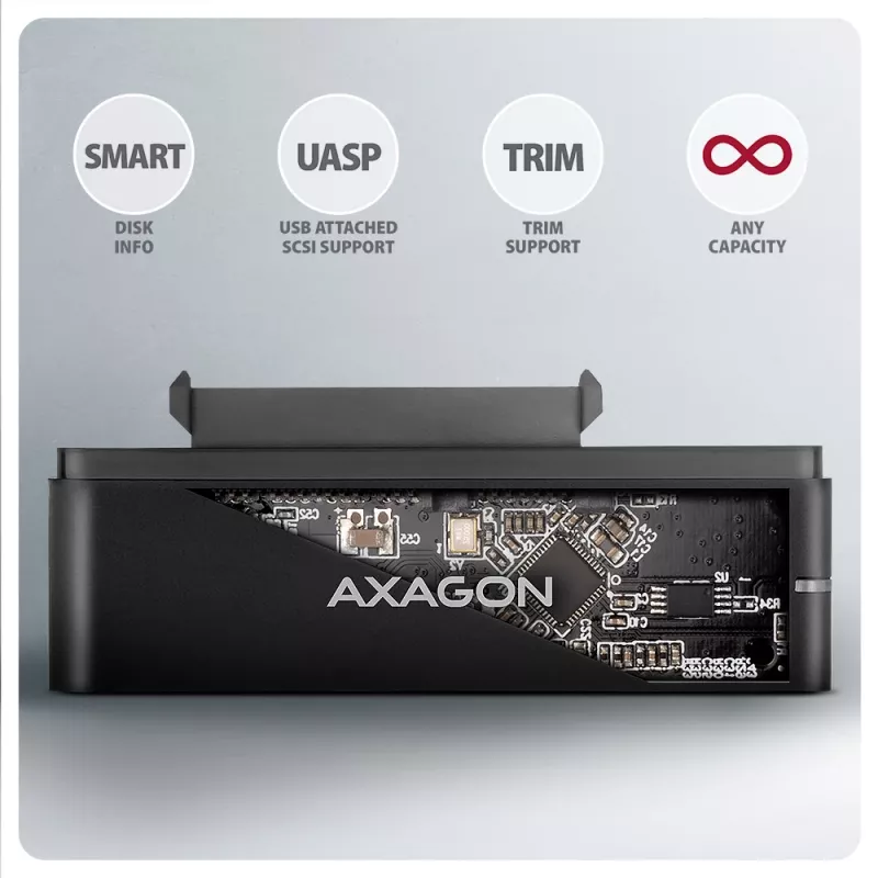 Axagon ADSA-FPX USB-C 10Gbps FAST PORT X adapter 2.5-tollistele/3.5-tollistele SSD/HDD-dele