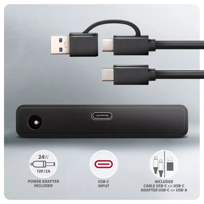 Axagon ADSA-FPX USB-C 10Gbps FAST PORT X adapter 2.5-tollistele/3.5-tollistele SSD/HDD-dele