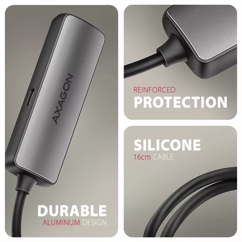 Axagon RVC-HI8KPD, USB-C -> HDMI 2.1 adapter, 8K/60Hz, 4K/144Hz, HDR10+, PD100W