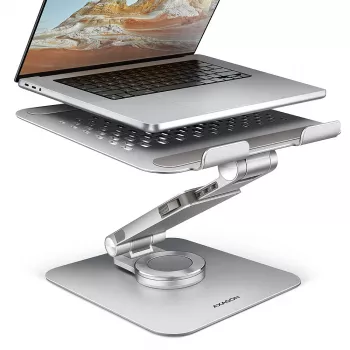 Axagon STND-LR alumiiniumist alus 360° pöörlemisega sülearvutitele 10 inch–17,3 inch. Reguleeritav kõrgus ja nurk.
