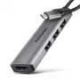 Axagon HMC-H3A USB 5Gbps jaotur, 3x USB-A, HDMI 4k/30Hz, 15 cm USB-C kaabel