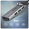 Axagon HMC-H3A USB 5Gbps jaotur, 3x USB-A, HDMI 4k/30Hz, 15 cm USB-C kaabel