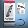 Axagon HMC-H3A USB 5Gbps jaotur, 3x USB-A, HDMI 4k/30Hz, 15 cm USB-C kaabel