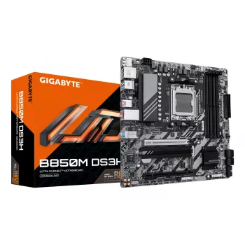 GIGABYTE B850M DS3H emaplaat - AMD Ryzen 9000 seeria protsessoritele, 16+2+2 faasi digitaalne VRM, kuni 8200MHz DDR5 (OC), 1xPCIe 5.0 + 1xPCIe 4.0 M.2, 2.5 LAN, USB 3.2 Gen 2