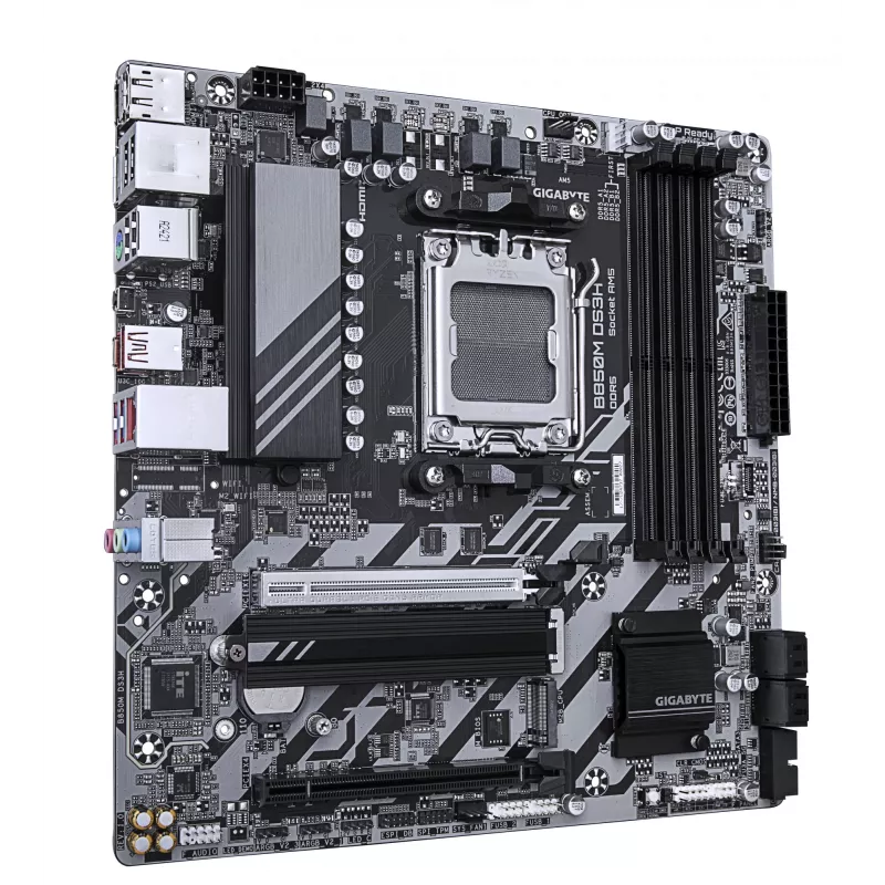 GIGABYTE B850M DS3H emaplaat - AMD Ryzen 9000 seeria protsessoritele, 16+2+2 faasi digitaalne VRM, kuni 8200MHz DDR5 (OC), 1xPCIe 5.0 + 1xPCIe 4.0 M.2, 2.5 LAN, USB 3.2 Gen 2