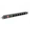 PDU Lanberg PDU-06F-0200-BK 6 vahelduvvoolu pistikupesa 1U Must