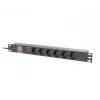PDU Lanberg PDU-06F-0200-BK 6 vahelduvvoolu pistikupesa 1U Must