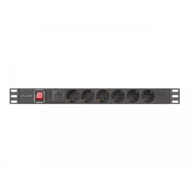 PDU Lanberg PDU-06F-0200-BK 6 vahelduvvoolu pistikupesa 1U Must