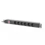 PDU Lanberg PDU-06F-0200-BK 6 vahelduvvoolu pistikupesa 1U Must
