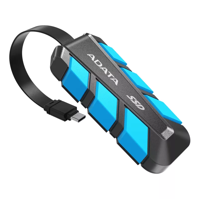 ADATA väline SSD SC740 2TB Plug&Go sinine 1050/1000 MIL.STD USB USB-C 3.2 Gen 2 (3.1 Gen 2) must, sinine