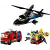 Konstruktor LEGO City kombinatsioonikomplekt 60462 — helikopter ja tuletõrjeauto, 874 tükki, 3 minifiguuri, vanus 7+