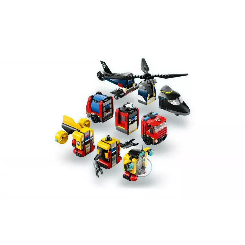 Konstruktor LEGO City kombinatsioonikomplekt 60462 — helikopter ja tuletõrjeauto, 874 tükki, 3 minifiguuri, vanus 7+