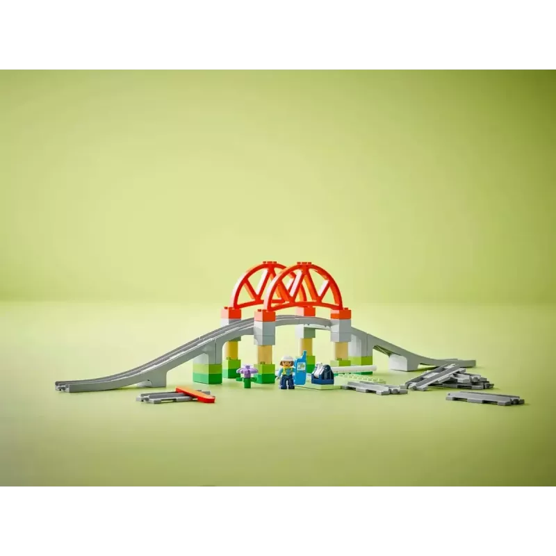 LEGO DUPLO Raudteesilla ja rööbaste laienduskomplekt 10426 – DUPLO raudteesild ja kurvilised rööpad väikelastele