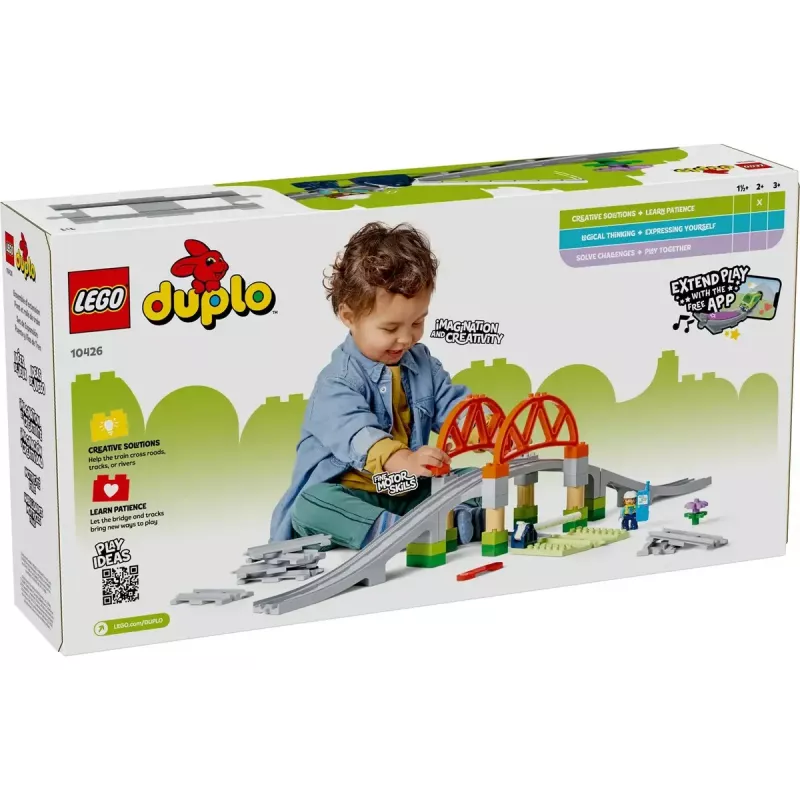 LEGO DUPLO Raudteesilla ja rööbaste laienduskomplekt 10426 – DUPLO raudteesild ja kurvilised rööpad väikelastele