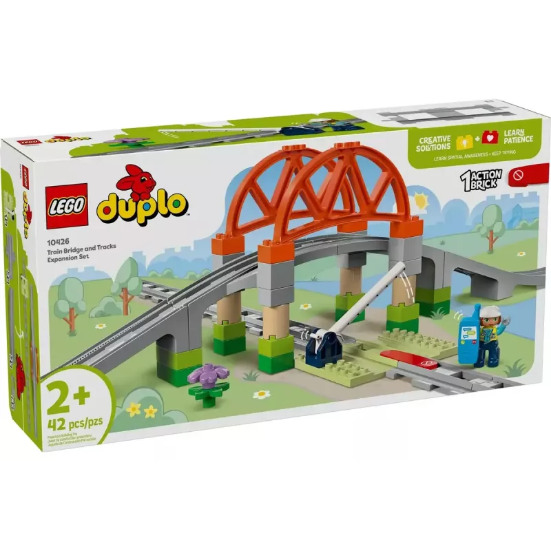 LEGO DUPLO Raudteesilla ja rööbaste laienduskomplekt 10426 – DUPLO raudteesild ja kurvilised rööpad väikelastele