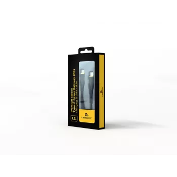 GEMBIRD Premium Silicon USB-C Power Delivery (PD) laadimis- ja andmekaabel, 1,5 m - must