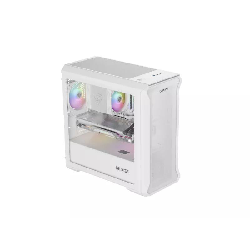GENESIS Irid 503 Mini Tower Transparent, Valge