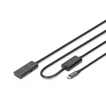 DIGITUS Active USB-C pikenduskaabel - 5G USB 3.2 Gen1 USB-C - USB-A (M/F) - 10 m