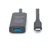 DIGITUS Active USB-C pikenduskaabel - 5G USB 3.2 Gen1 USB-C - USB-A (M/F) - 10 m
