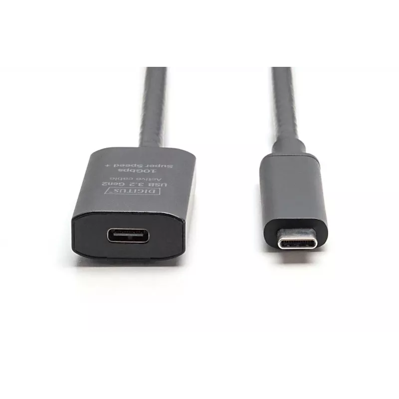 DIGITUS Active USB-C pikenduskaabel - 10G USB 3.2 Gen2 USB-C - USB-C (M/F) - 5m