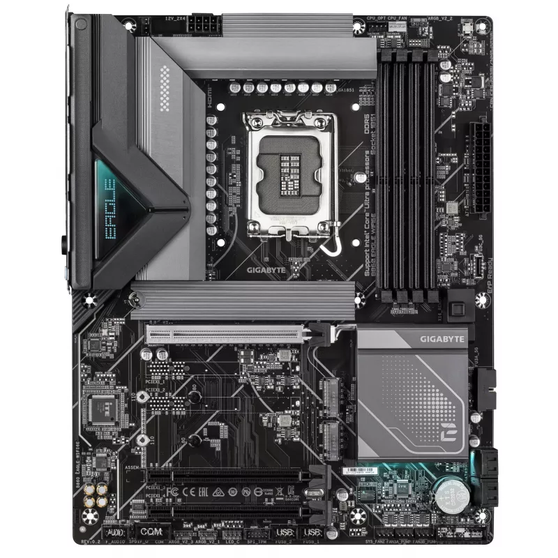 GIGABYTE B860 EAGLE WIFI6E emaplaat – Inteli Core Ultra seeria protsessoritele, 12+1+2+1 faasi VRM, kuni 9066 MHz DDR5, 1xPCIe 5.0 + 2xPCIe 4.0 M.2, 2.5GbE LAN, WIFI 6E, USB 3.2 Gen 2x2
