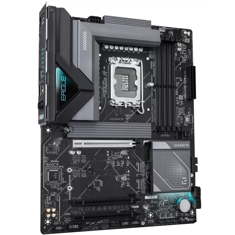 GIGABYTE B860 EAGLE WIFI6E emaplaat – Inteli Core Ultra seeria protsessoritele, 12+1+2+1 faasi VRM, kuni 9066 MHz DDR5, 1xPCIe 5.0 + 2xPCIe 4.0 M.2, 2.5GbE LAN, WIFI 6E, USB 3.2 Gen 2x2