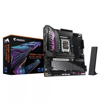 GIGABYTE B860M AORUS ELITE WIFI6E emaplaat – Intel Core Ultra seeria protsessoritele, 12+1+2+1 faasi VRM, kuni 9200 MHz DDR5, 1xPCIe 5.0 + 2xPCIe 4.0 M.2, 2.5GbE LAN, WIFI 6E, Thunderbolt