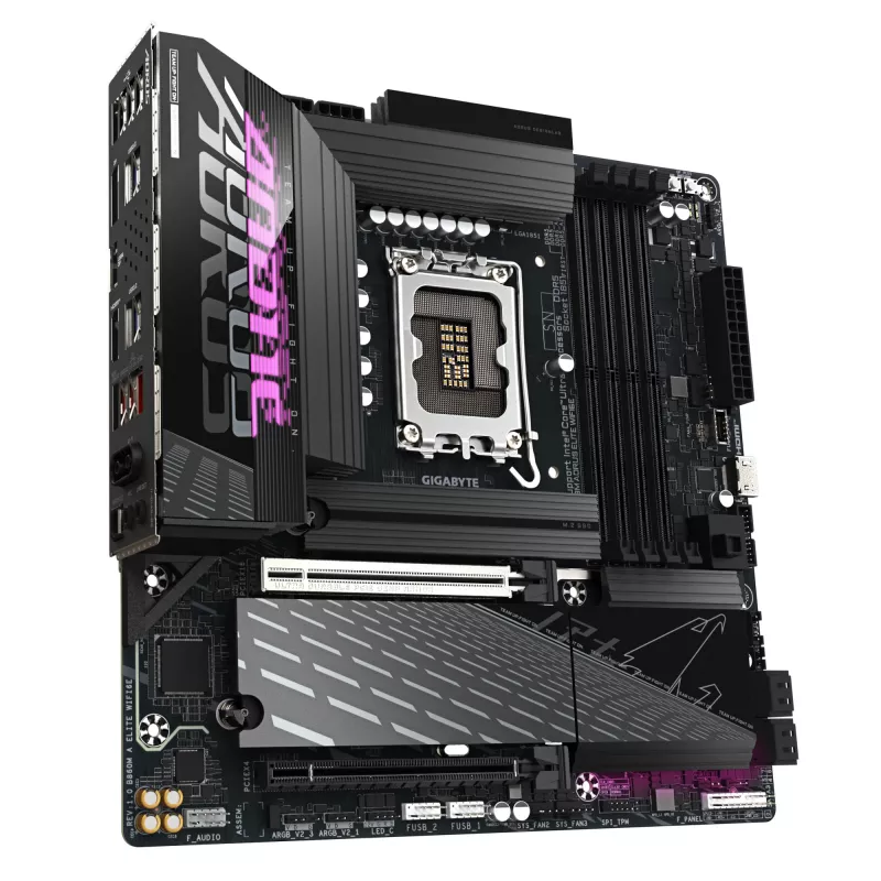 GIGABYTE B860M AORUS ELITE WIFI6E emaplaat – Intel Core Ultra seeria protsessoritele, 12+1+2+1 faasi VRM, kuni 9200 MHz DDR5, 1xPCIe 5.0 + 2xPCIe 4.0 M.2, 2.5GbE LAN, WIFI 6E, Thunderbolt