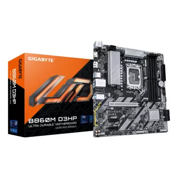GIGABYTE B860M D3HP emaplaat – Intel Core Ultra seeria protsessoritele, 4+1+2+1 faasi VRM, kuni 9066 MHz DDR5, 2xPCIe 4.0 M.2, GbE LAN, USB 3.2 Gen 1