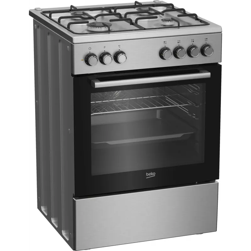 Beko FBE62130GXDN pliit Vabaltseisev pliit Elektriline Gaas Must