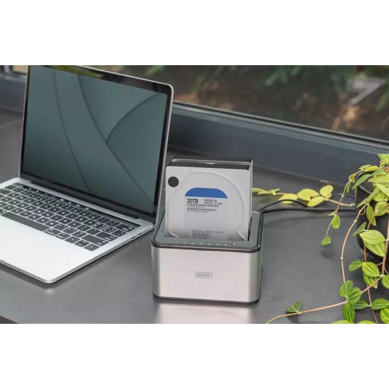 DIGITUS SATA dokkimisjaam USB 3.0 – 2 pordiga 2,5-tollise/3,5-tollise SSD/HDD kloonimisfunktsioon